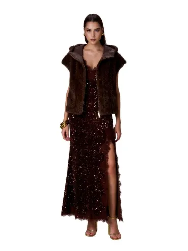 No Secrets | Gilet in simil pelliccia con zip dorata  | BorotalcoCagli 2