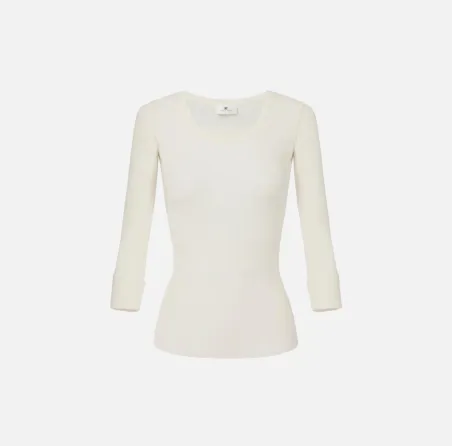 Elisabetta Franchi – Top in maglia con dettaglio lettering  | Borotalc