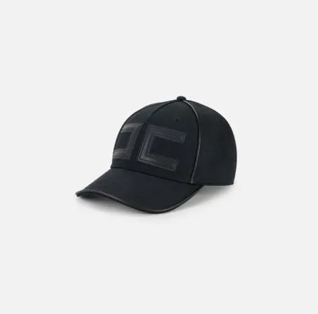 Elisabetta Franchi – Cappello baseball in gabardina con logo  | Borota
