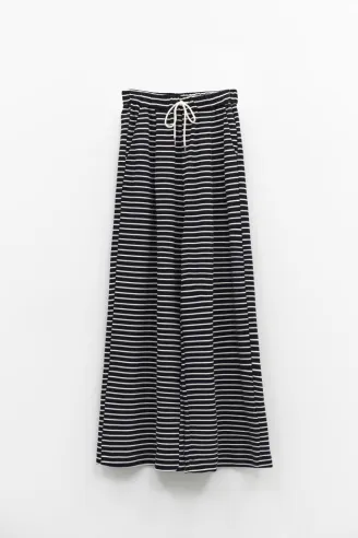 Eleh Pantalone Rigato Bianco Nero con Coulisse in Vita  | BorotalcoCag 2
