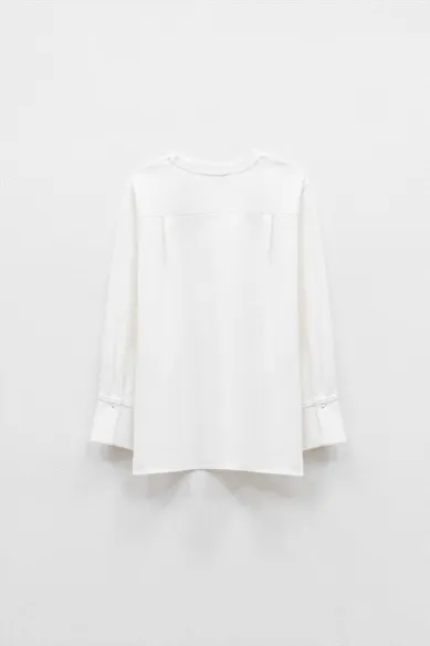 Eleh Maglia Bianco Latte con Polsini Camicia  | BorotalcoCagliari.it