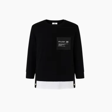 Elisabetta Franchi – Maglia in felpa con dettagli in popeline  | Borot 2