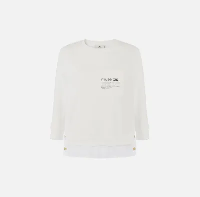 Elisabetta Franchi – Maglia in felpa con dettagli in popeline  | Borot