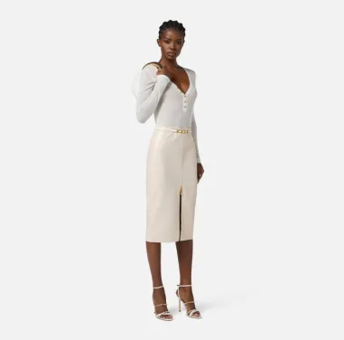 Elisabetta Franchi Gonna con texture stampa cocco