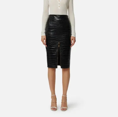 Elisabetta Franchi Gonna con texture stampa cocco