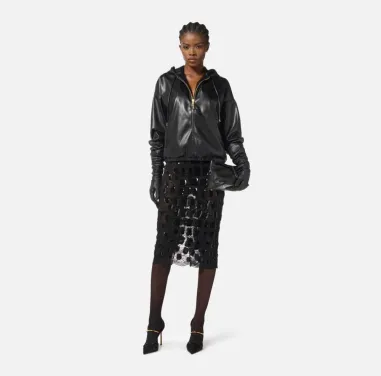 Elisabetta Franchi Felpa con texture nappata e cappuccio  | BorotalcoC