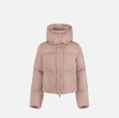 Elisabetta Franchi – Piumino in velluto con cappuccio  | BorotalcoCagl