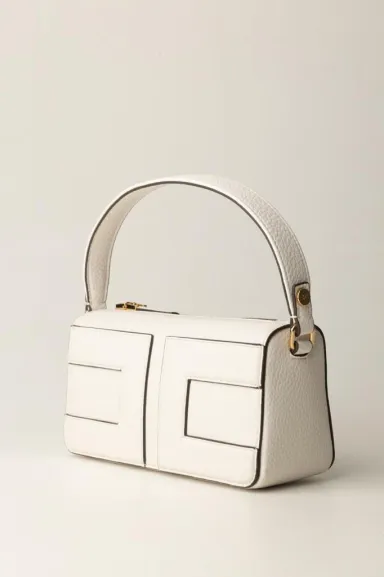 Elisabetta Franchi  Borsa con manico superiore e maxi logo in rilievo 