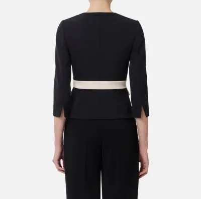 Elisabetta Franchi – Giacca color-block in doppio crêpe  | BorotalcoCa