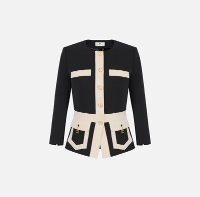 Elisabetta Franchi – Giacca color-block in doppio crêpe  | BorotalcoCa