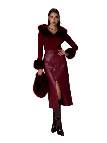 No Secrets cardigan elegante con eco-pelliccia  | BorotalcoCagliari.it