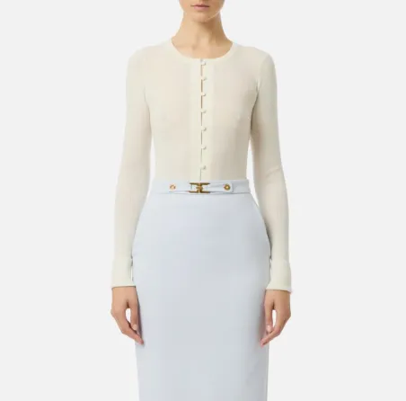 Elisabetta Franchi Cardigan in maglia con dettaglio lettering