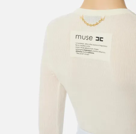 Elisabetta Franchi Cardigan in maglia con dettaglio lettering