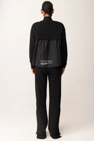 Elisabetta Franchi – Tuta lunga in cotone e poliestere con zip frontal