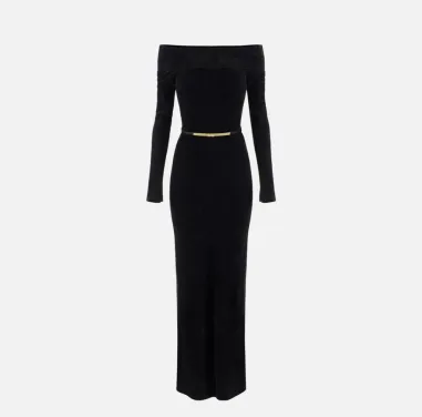 Elisabetta Franchi Abito Red Carpet in ciniglia con cintura  | Borotal 2