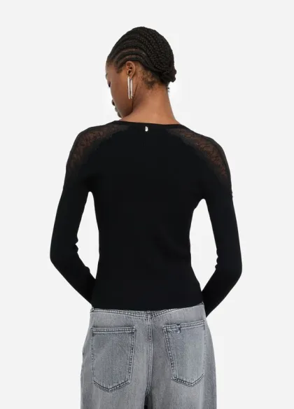 Liu Jo Cardigan Elegante con Inserti in Pizzo  | BorotalcoCagliari.it