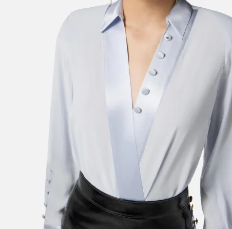 Elisabetta Franchi – Body in georgette di viscosa e raso elegante  | B