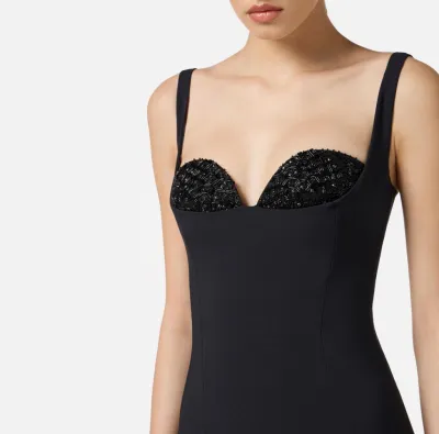 Elisabetta Franchi Abito in crêpe leggero con cristalli  | BorotalcoCa