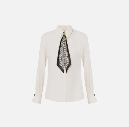 Elisabetta Franchi – Camicia in georgette con foulard abbinato  | Boro