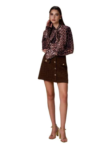 No Secrets | Gonna in bouclette con bottoni gioiello  | BorotalcoCagli