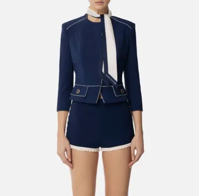 Giacca in crêpe con foulard bicolore Elisabetta Franchi  | BorotalcoCa