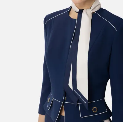 Giacca in crêpe con foulard bicolore Elisabetta Franchi  | BorotalcoCa