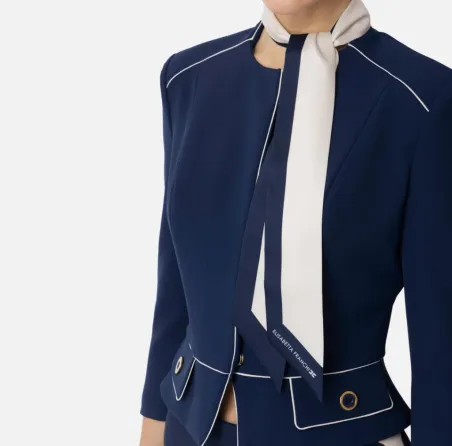 Giacca in crêpe con foulard bicolore Elisabetta Franchi  | BorotalcoCa