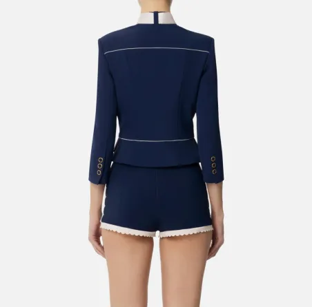 Giacca in crêpe con foulard bicolore Elisabetta Franchi  | BorotalcoCa