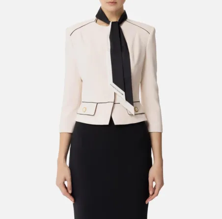 Giacca in crêpe con foulard bicolore Elisabetta Franchi  | BorotalcoCa