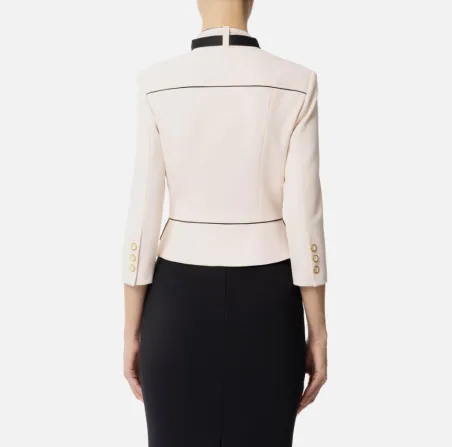 Giacca in crêpe con foulard bicolore Elisabetta Franchi  | BorotalcoCa