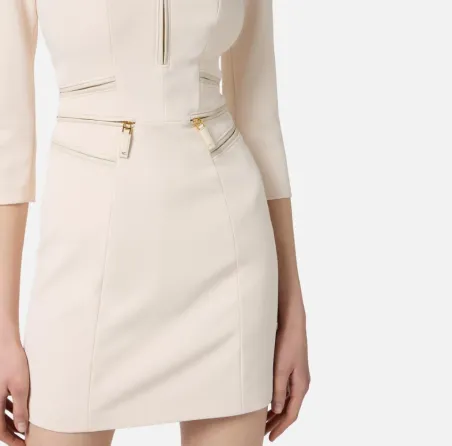 Elisabetta Franchi – Abito in doppio crêpe con zip  | BorotalcoCagliar