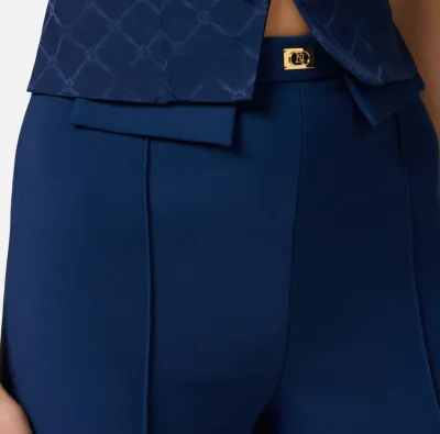 Pantaloni in crêpe con placca logo Elisabetta Franchi  | BorotalcoCagl