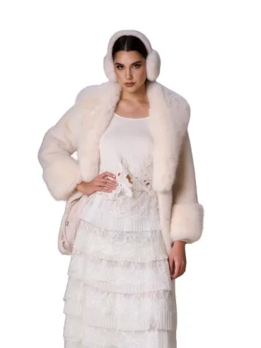 No Secrets | Giacca corta effetto pelliccia con maniche a giro e bordo