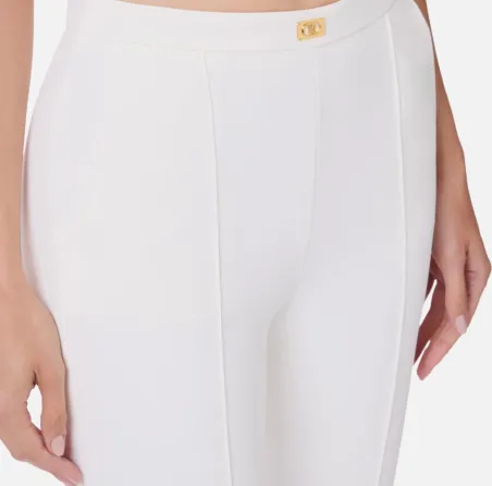 Pantaloni in crêpe con tasche e placca logo Elisabetta Franchi  | Boro