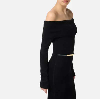 Elisabetta Franchi Abito Red Carpet in ciniglia con cintura  | Borotal