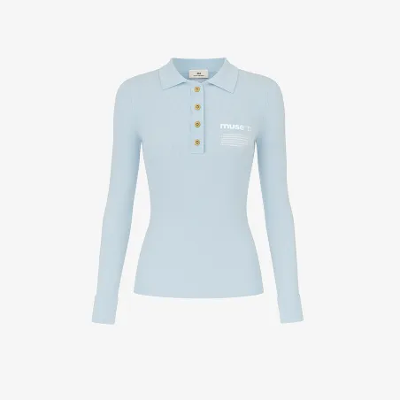 Elisabetta Franchi Polo in maglia con dettaglio lettering  | Borotalco