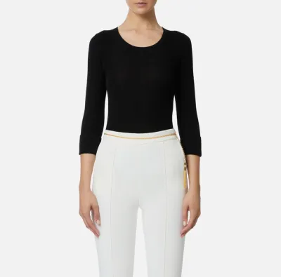 Elisabetta Franchi  Top in maglia con dettaglio lettering  | Borotalco