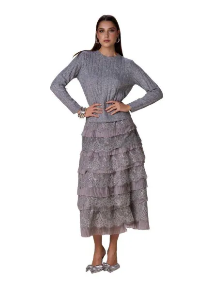 No Secrets maglia trecce con filato lurex  | BorotalcoCagliari.it