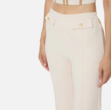 Elisabetta Franchi – Pantaloni in doppio crêpe dal taglio sartoriale  