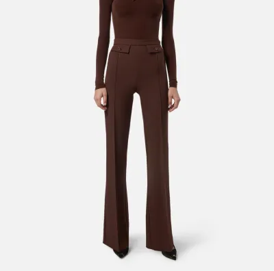 Elisabetta Franchi – Pantaloni in doppio crêpe dal taglio sartoriale  