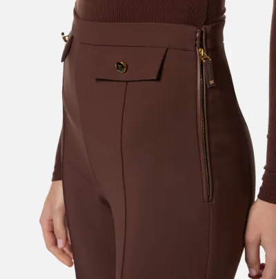 Elisabetta Franchi – Pantaloni in doppio crêpe dal taglio sartoriale  