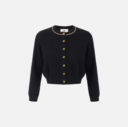 Elisabetta Franchi Cardigan in lana e cachemire con strass  | Borotalc