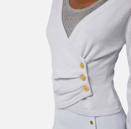 Elisabetta Franchi Maglia in misto cachemire con bottoni gioiello  | B