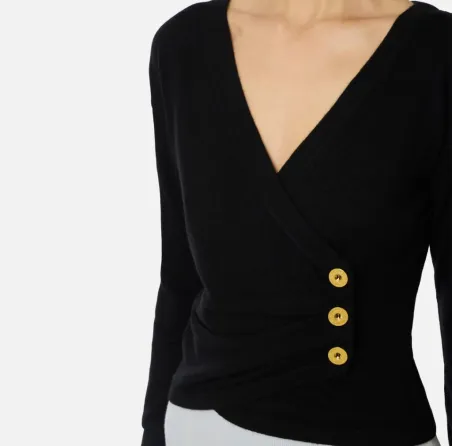 Elisabetta Franchi Maglia in misto cachemire con bottoni gioiello  | B