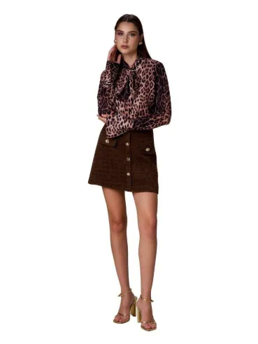 No Secrets | Gonna in bouclette con bottoni gioiello  | BorotalcoCagli