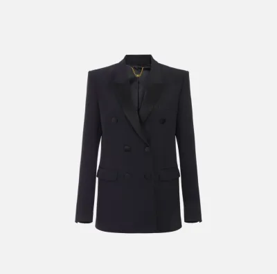 Elisabetta Franchi Giacca in crêpe leggero con dettagli in raso  | Bor