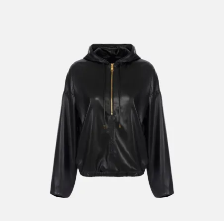 Elisabetta Franchi Felpa con texture nappata e cappuccio  | BorotalcoC