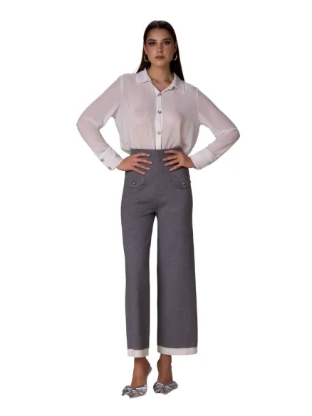 No Secrets Pantalone dritto con dettagli a contrasto  | BorotalcoCagli