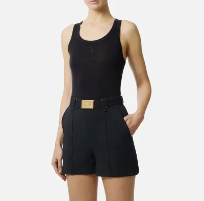 Elisabetta Franchi Canotta in jersey leggero con logo ricamato  | Boro