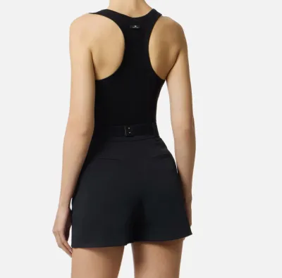 Elisabetta Franchi Canotta in jersey leggero con logo ricamato  | Boro